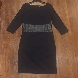 Black faux leather and curvy stretch dress
